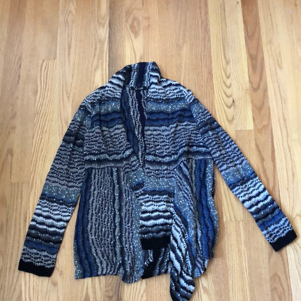 Blue/gray patterned cardigan